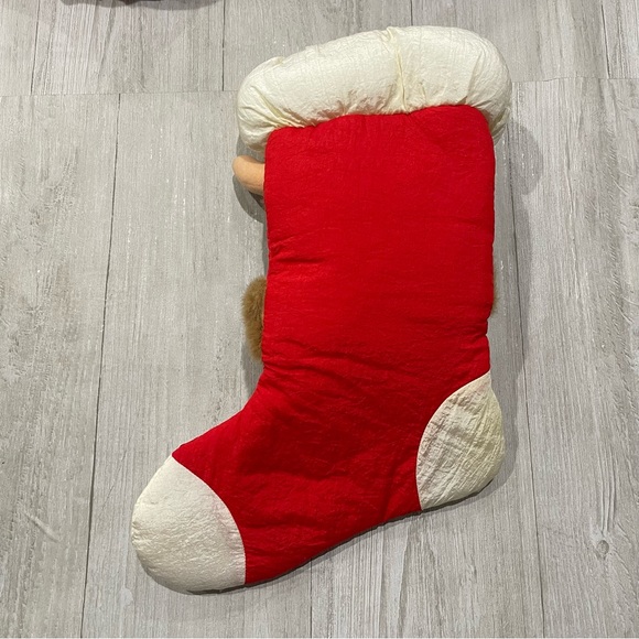 Vintage Reindeer Plush Christmas Stocking 3D Nylon Parachute - Picture 4 of 7